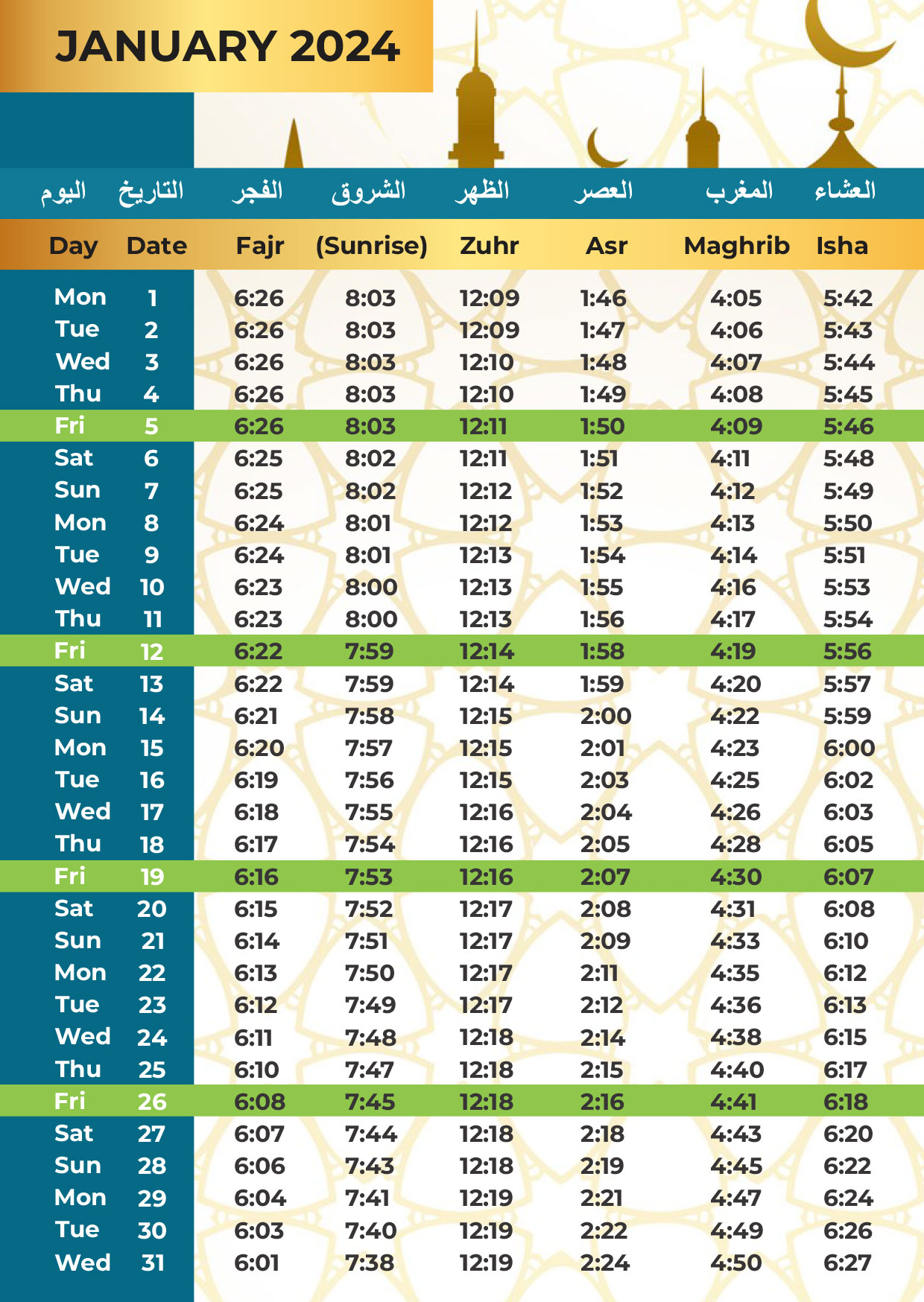 Ramadan 2024 London Timetable Image to u